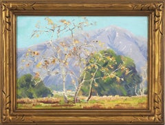 San Gabriel Mountains in Autumn Landscape California School 1930s