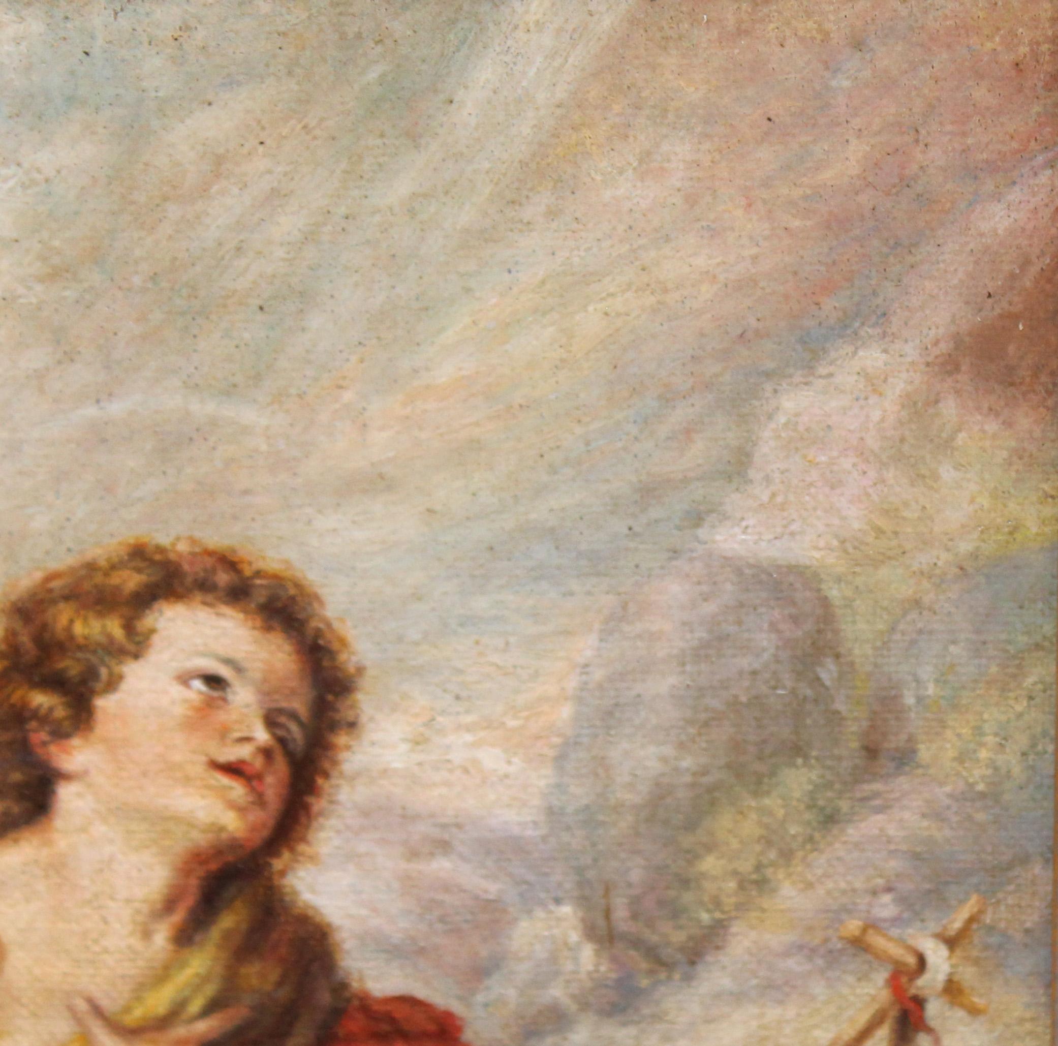 San Juan Bautista niño (Según Murillo) - Óleo sobre tabla - Painting Antichi maestri di Unknown
