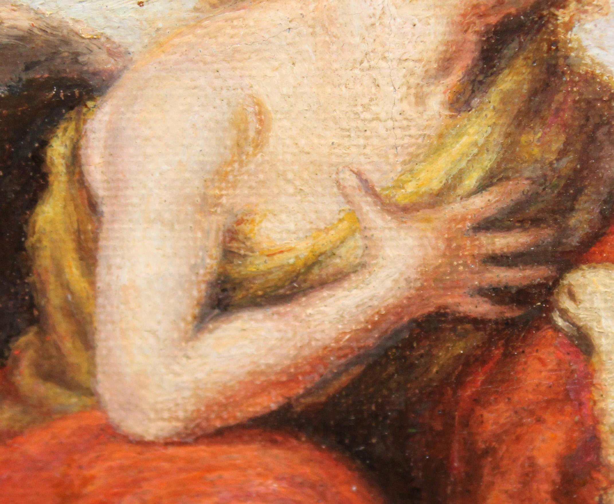 San Juan Bautista niño (Según Murillo) - Óleo sobre tabla in vendita 1