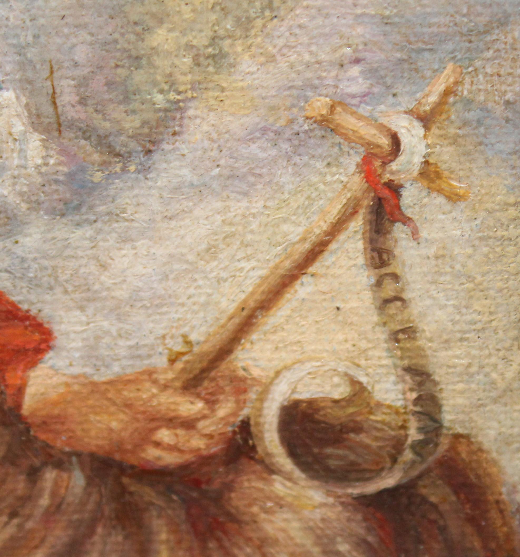 San Juan Bautista niño (Según Murillo) - Óleo sobre tabla in vendita 2