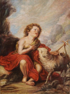 San Juan Bautista niño (Según Murillo) - Óleo sobre tabla