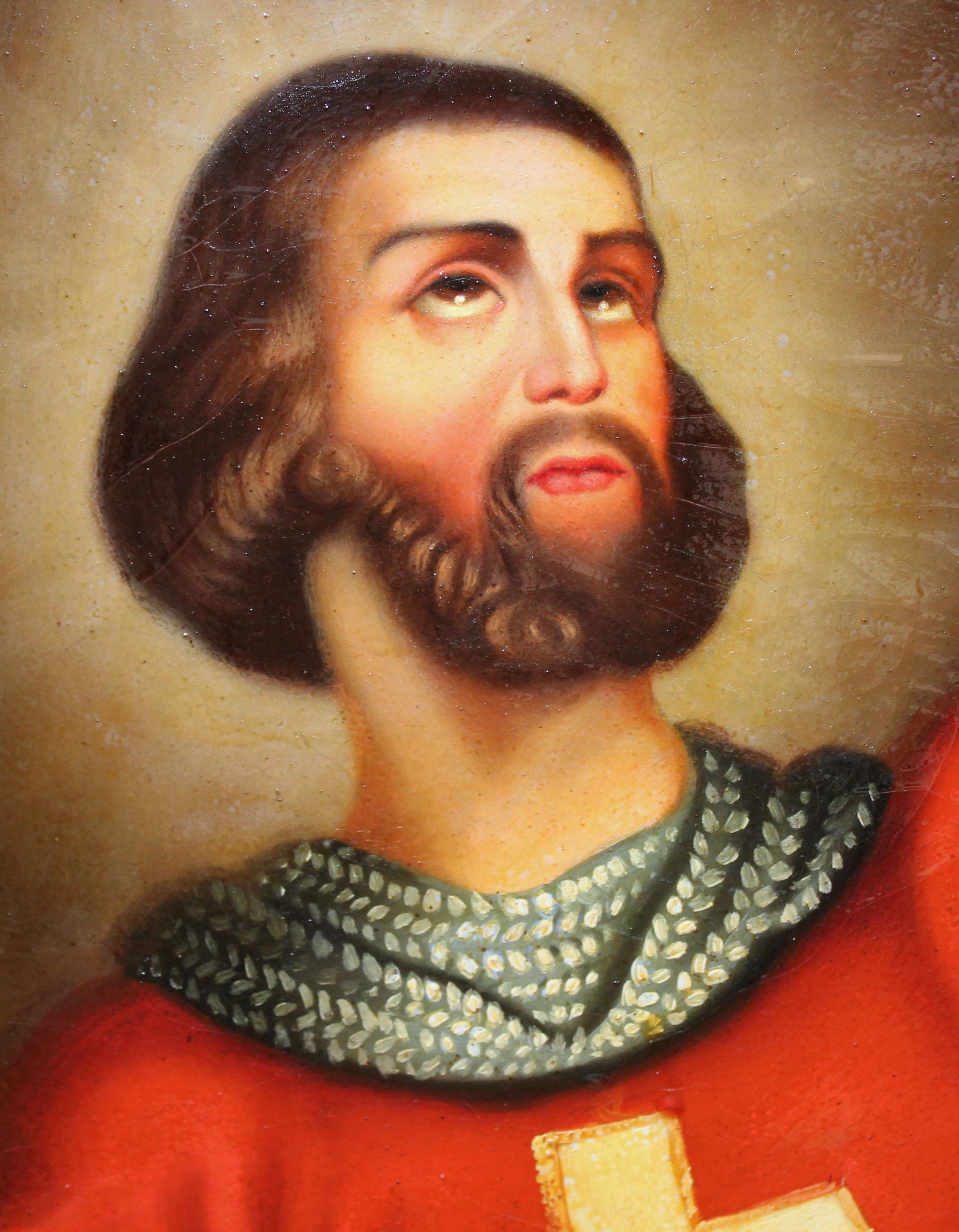 San Luís de Francia - Óleo sobre tela - Siglo XIX-XX - Brown Figurative Painting by Unknown