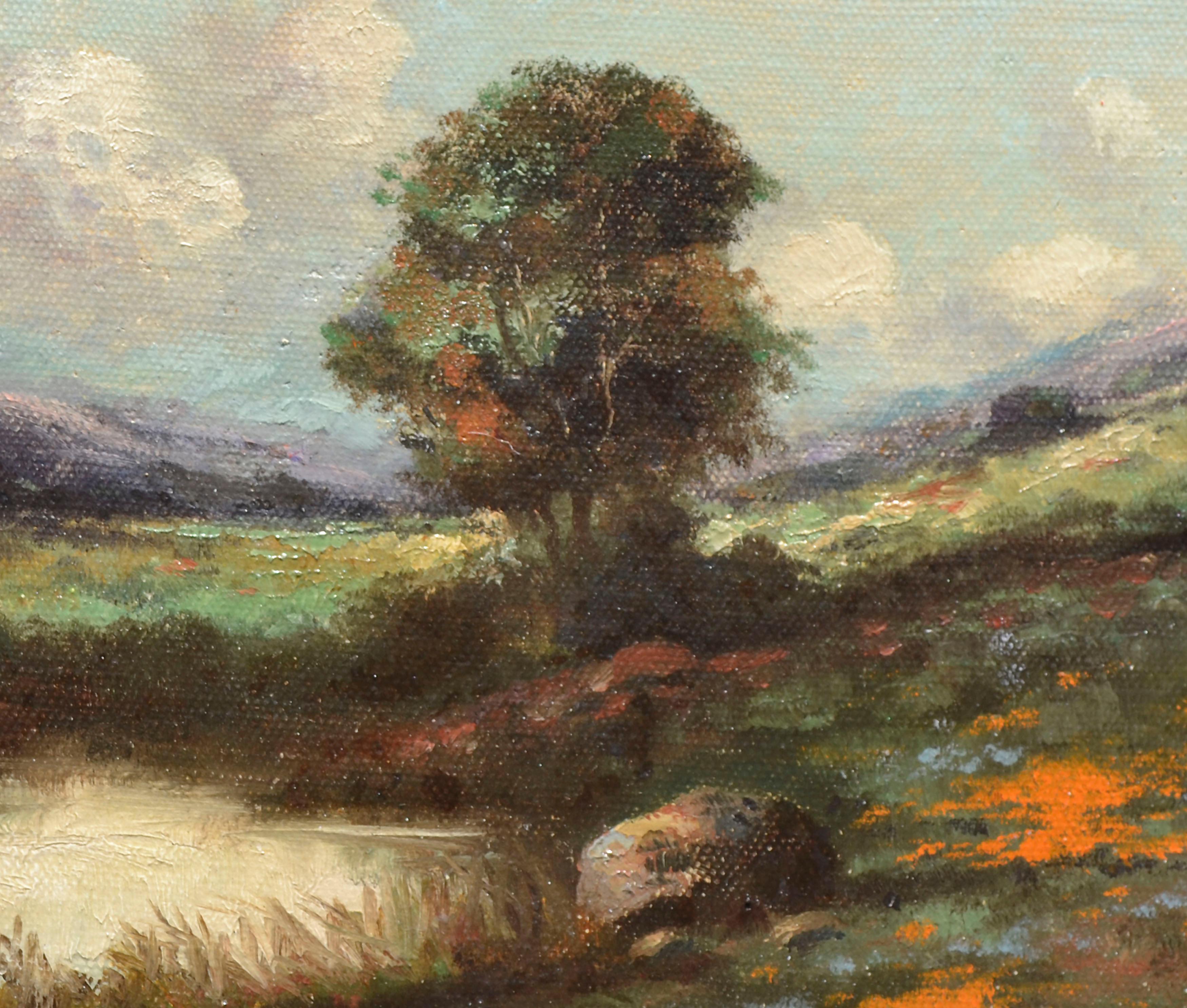 Landscape of San Rafael Looking Toward Mt. Tamalpais - DeTreville - American Impressionist Painting by Unknown