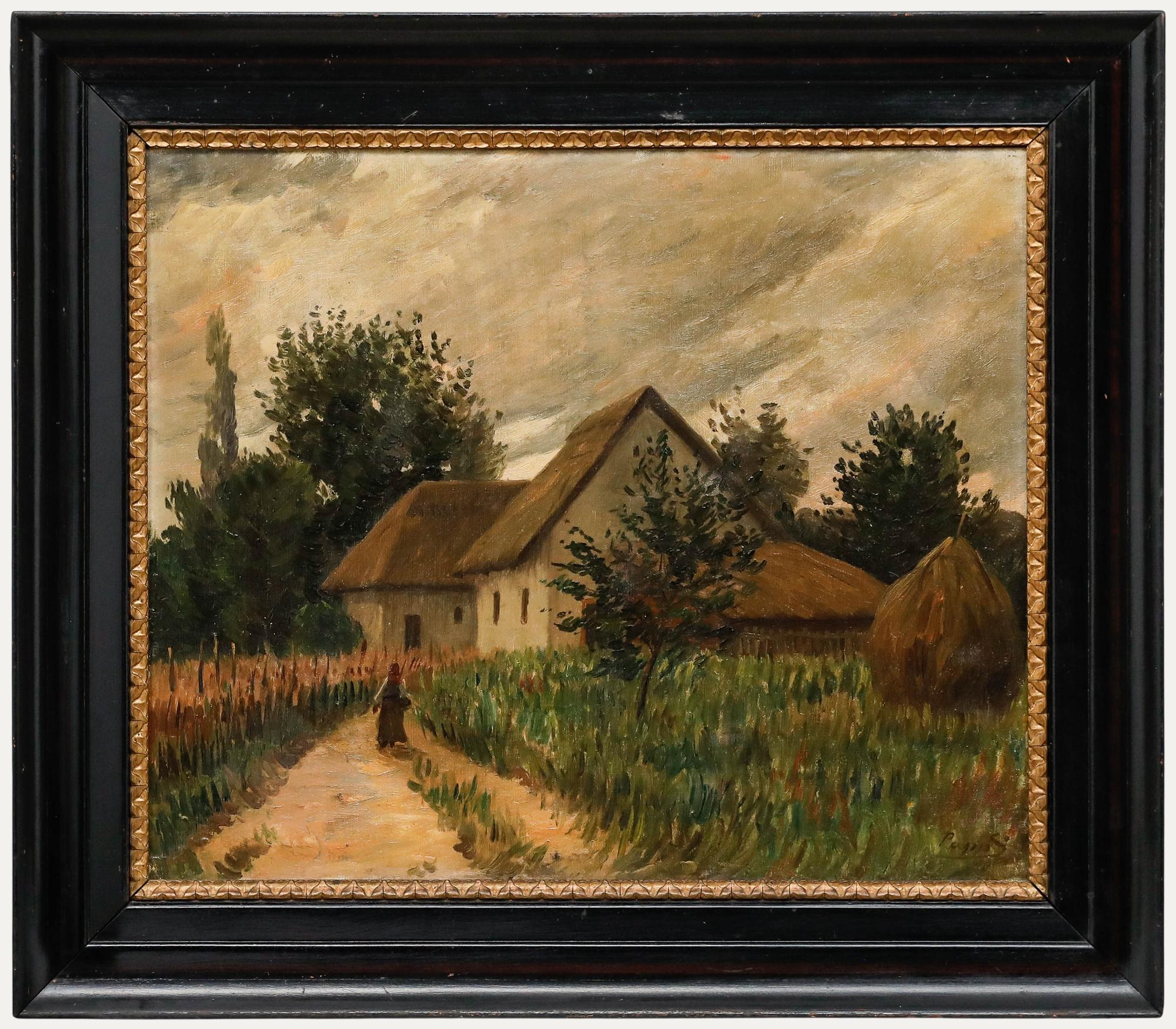 Sandor Papp (1868-1937) - Early 20th Century Oil, The Farmer's Wife