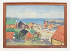 Sandvig – Ölgemälde, Hafenansicht, Mitte des 19. Jahrhunderts