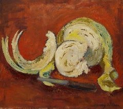 Sandy Wilson (1924-2014) - Framed Mid 20th Century Oil, Cabbage & A Knife