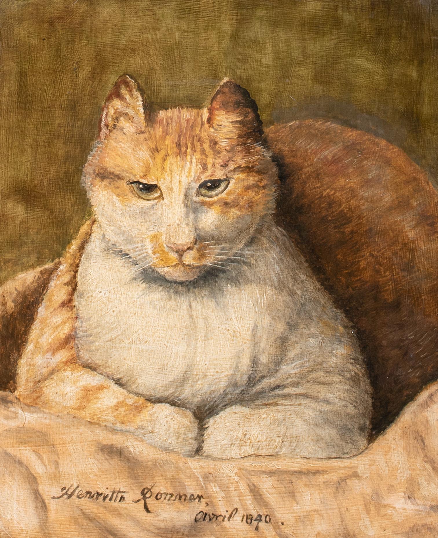 Sans Souci, datiert 1890  von HENRIETTE RONNER (1821-1909)   Porträt aus dem 19. Jahrhundert (Braun), Animal Painting, von Unknown