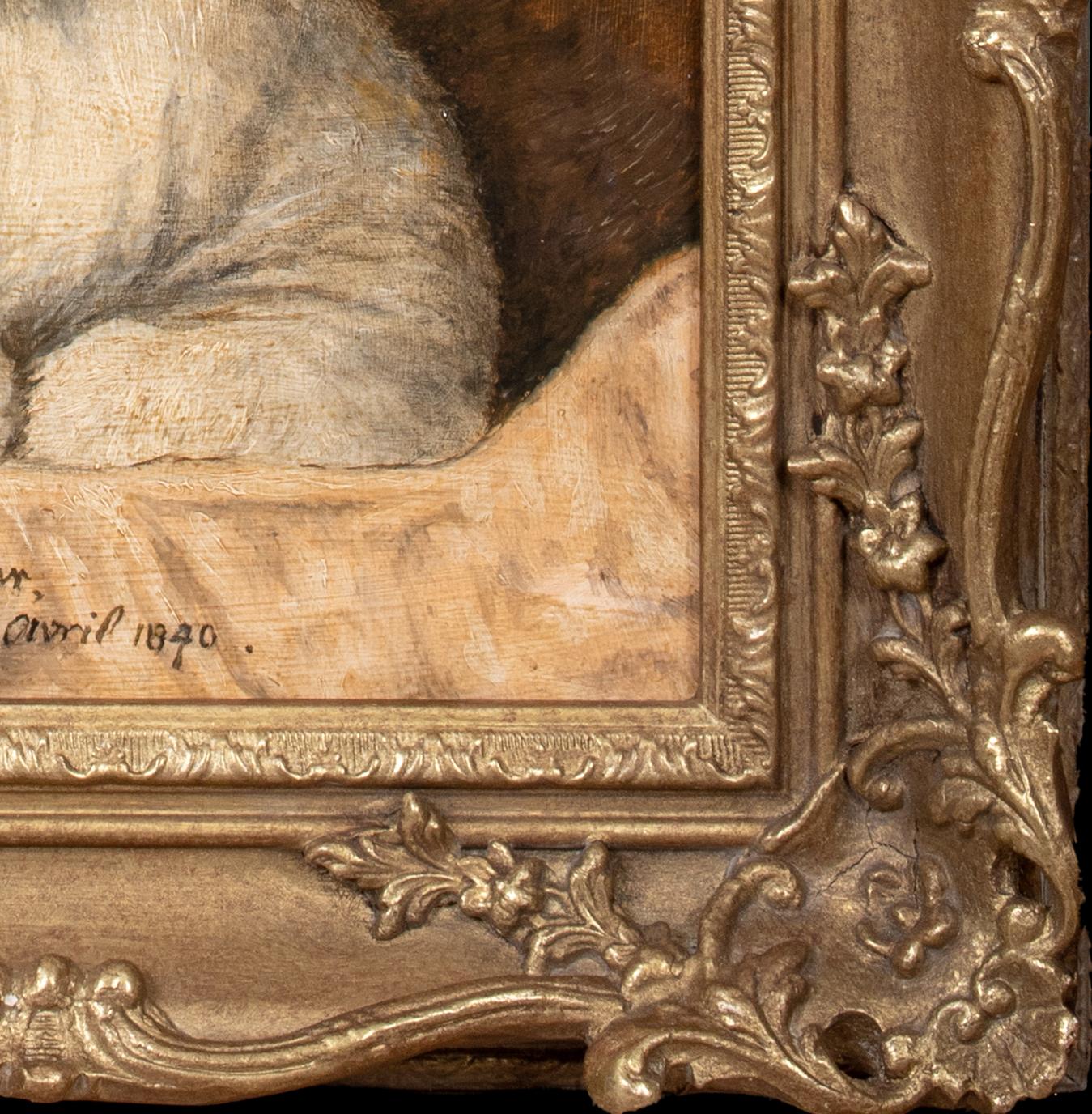 Sans Souci, datiert 1890

von HENRIETTE RONNER (1821-1909) 

19. Jahrhundert Porträt einer Dose mit Ingwer und Weiß 