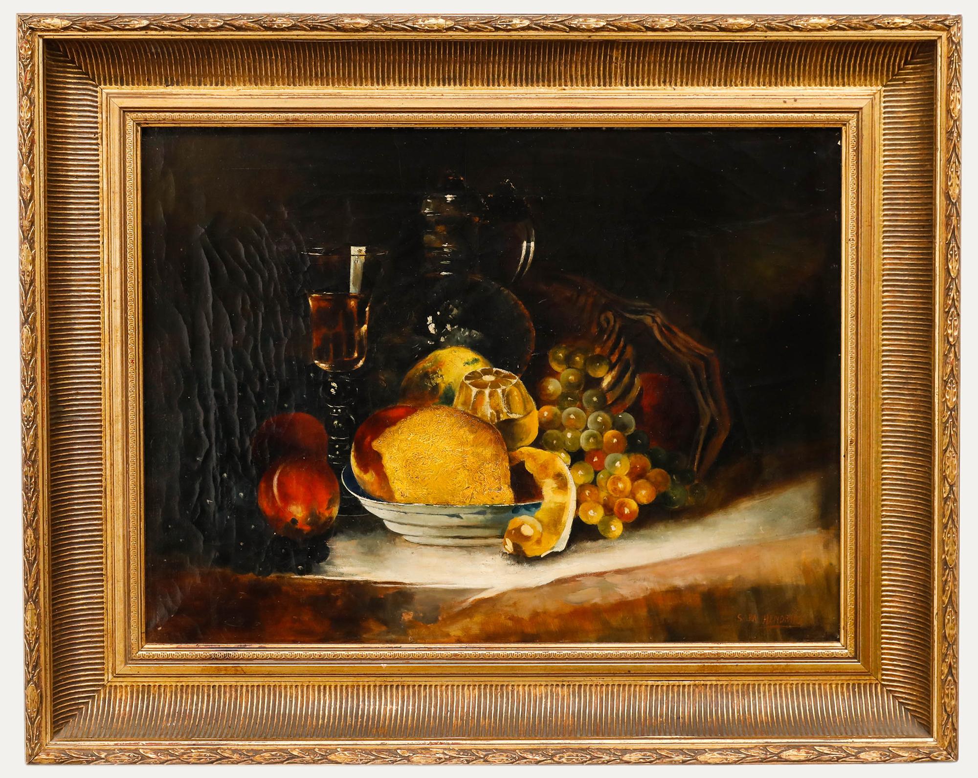 Huile encadrée The Fruit Bowl de Sara Frederika Hendriks (1846-1925)