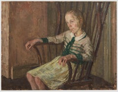 Sarah Hollebone (1932-2022) - 20th Century Oil, Girl in the Rocking Chair
