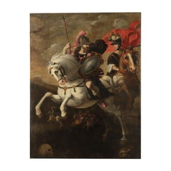 Antique Saulo Against The Christians Oil On Canvas 17th Century