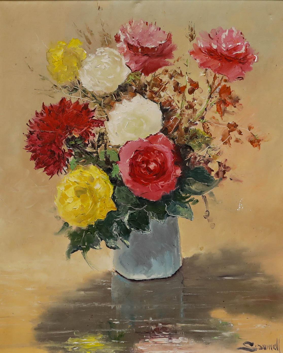 Saumell  - 20e siècle Huile, Summer Blooms - Painting de Unknown