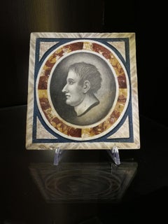 Scagliola Plaster Painting Portrait Napoleon 19th century