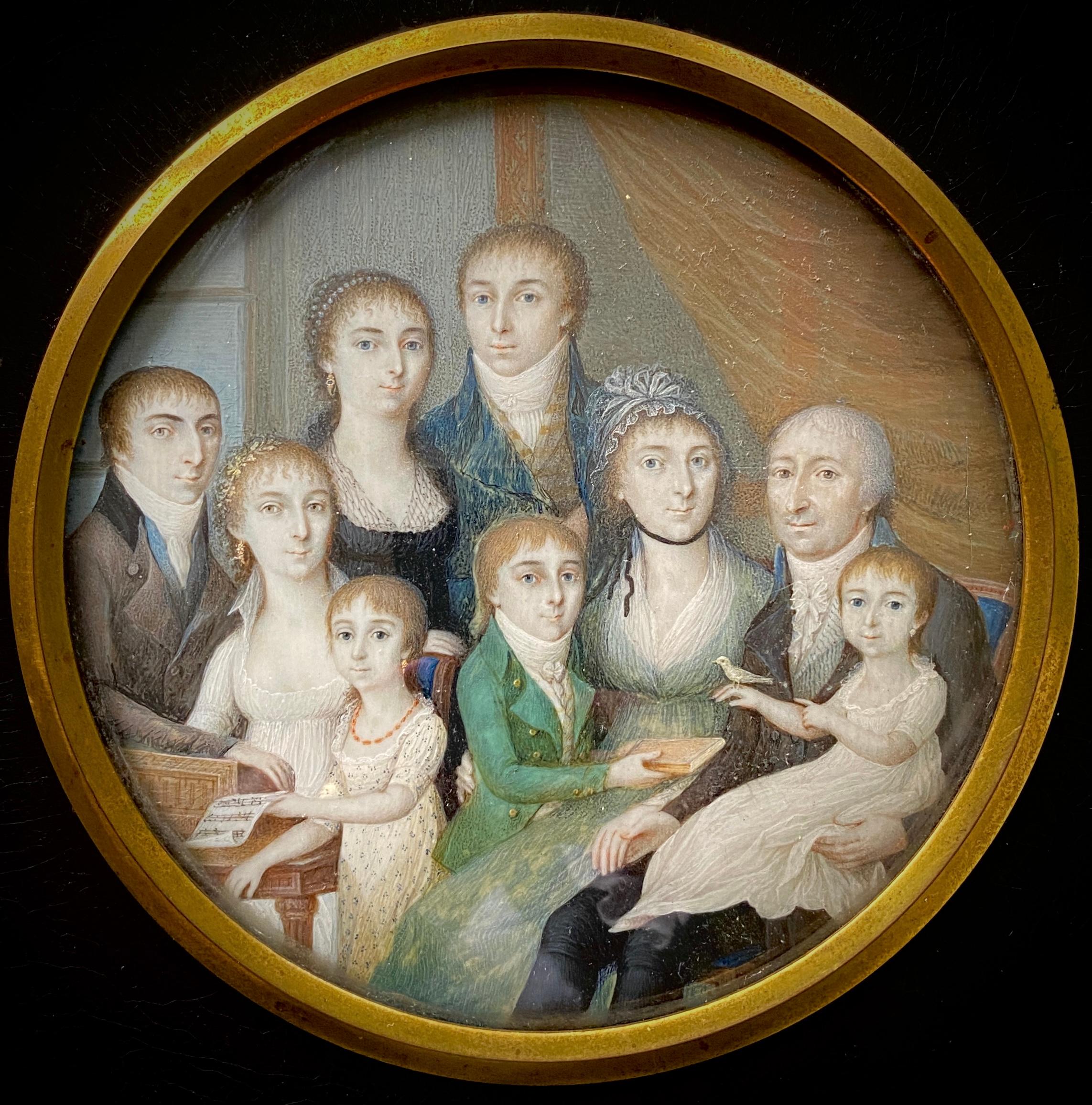 Unknown Portrait Painting - Scandinavian Family Portrait, Artist 18th Century, Scandinavian School