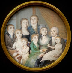 Antique Scandinavian Family Portrait, Artist 18th Century, Scandinavian School