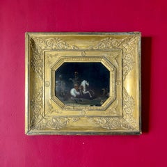 Escena de batalla Pintura sobre pizarra Pintura barroca italiana Siglo XVII