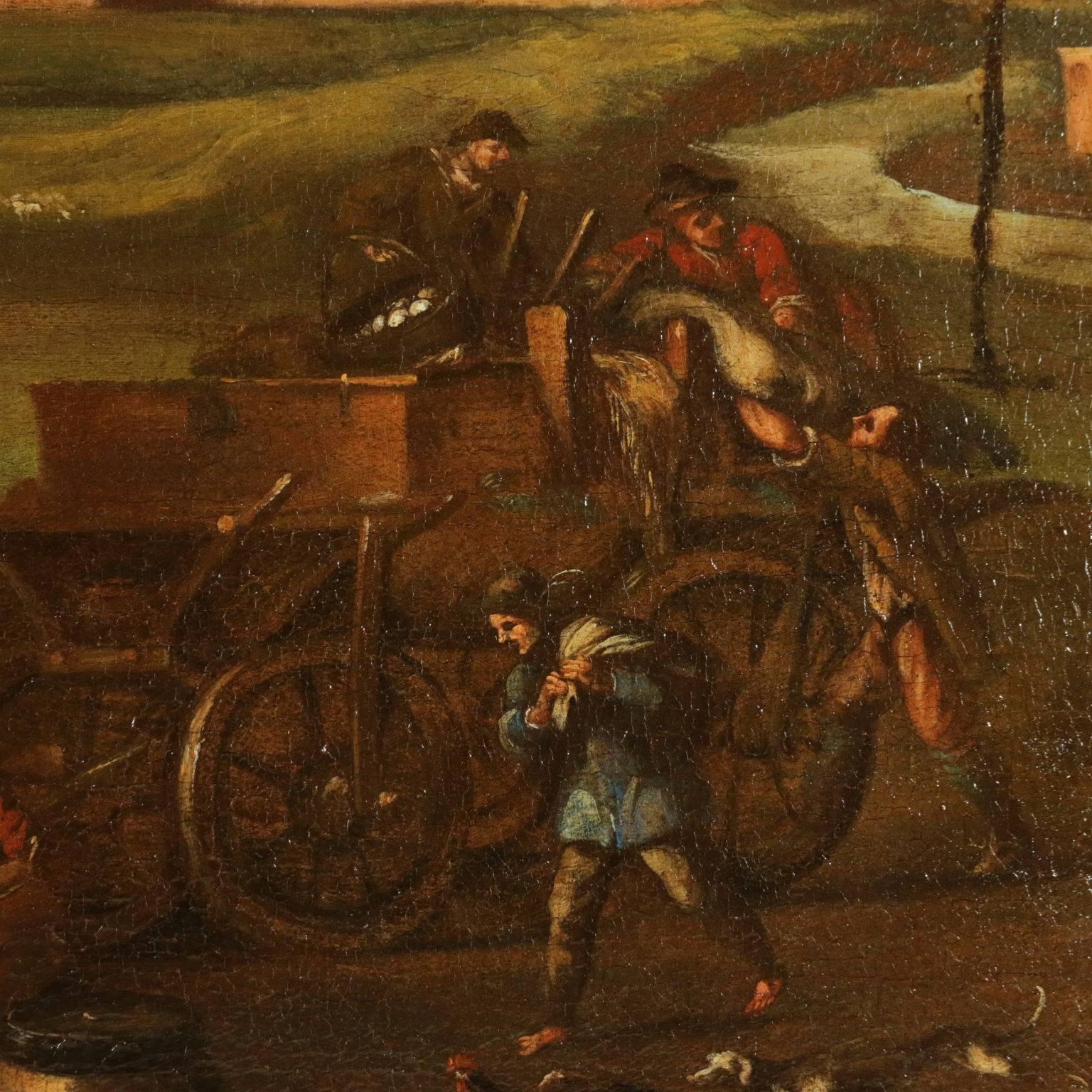Scenes of Farmer Lives Oil on Canvas 17th-18th Century 2