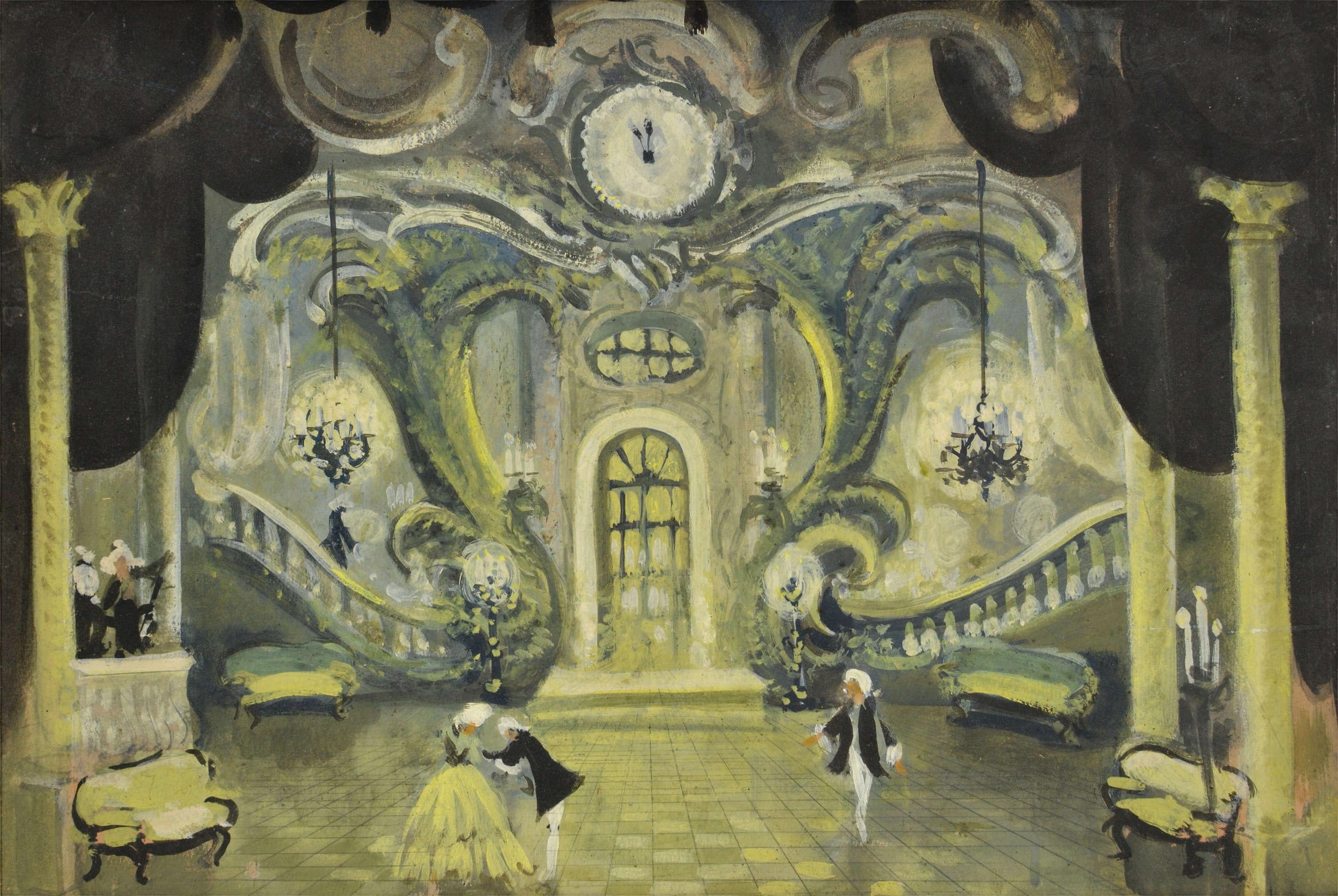 Scénographie pour Casse-Noisette. 1950s. Gouache, tempera, papier, 40x58 cm