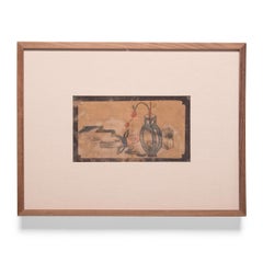 "Scholars' Treasures, " Qing-Dynasty Ink Painting on Fabric