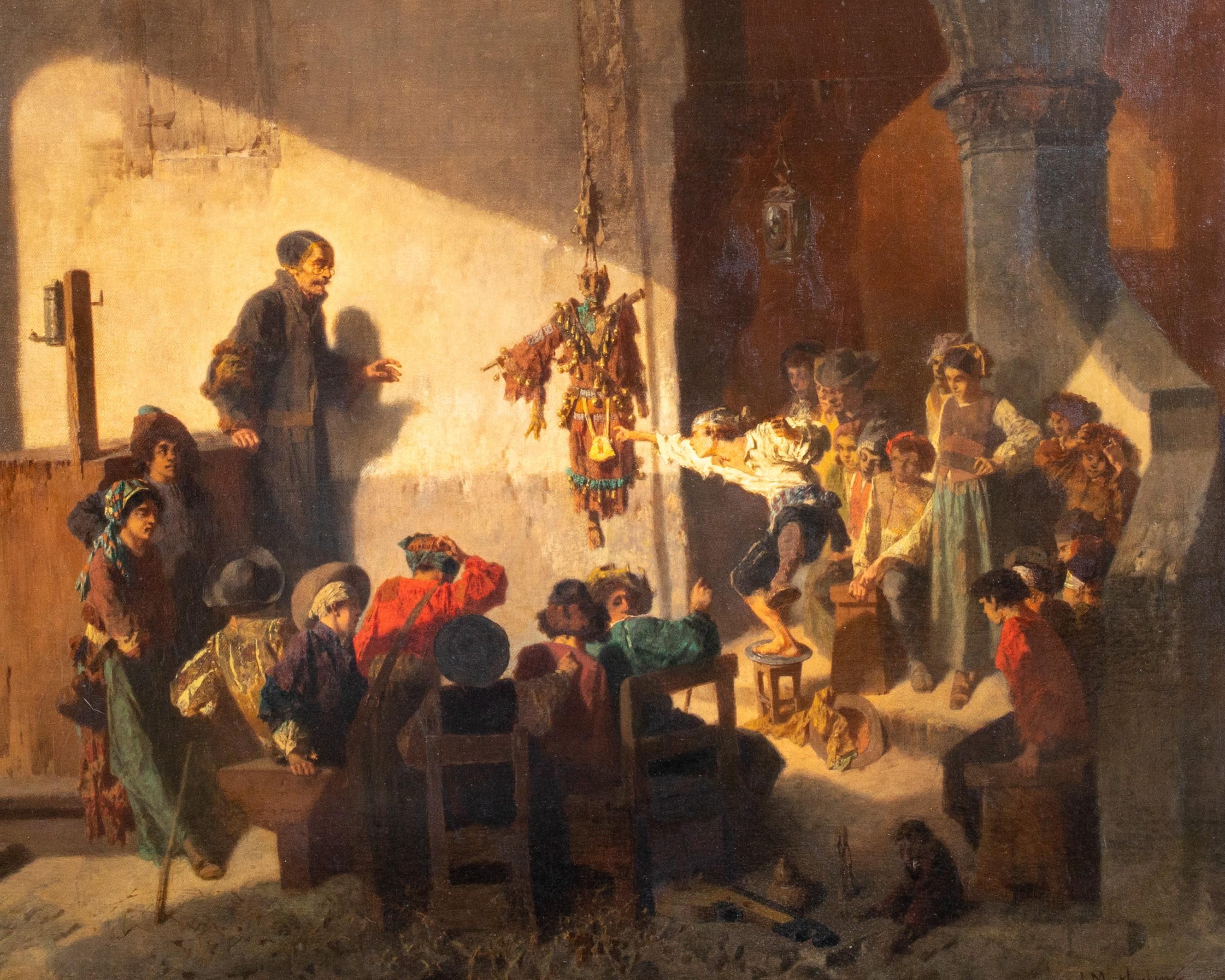 School Of Thieves, 19th Century - Brown Portrait Painting by Unknown