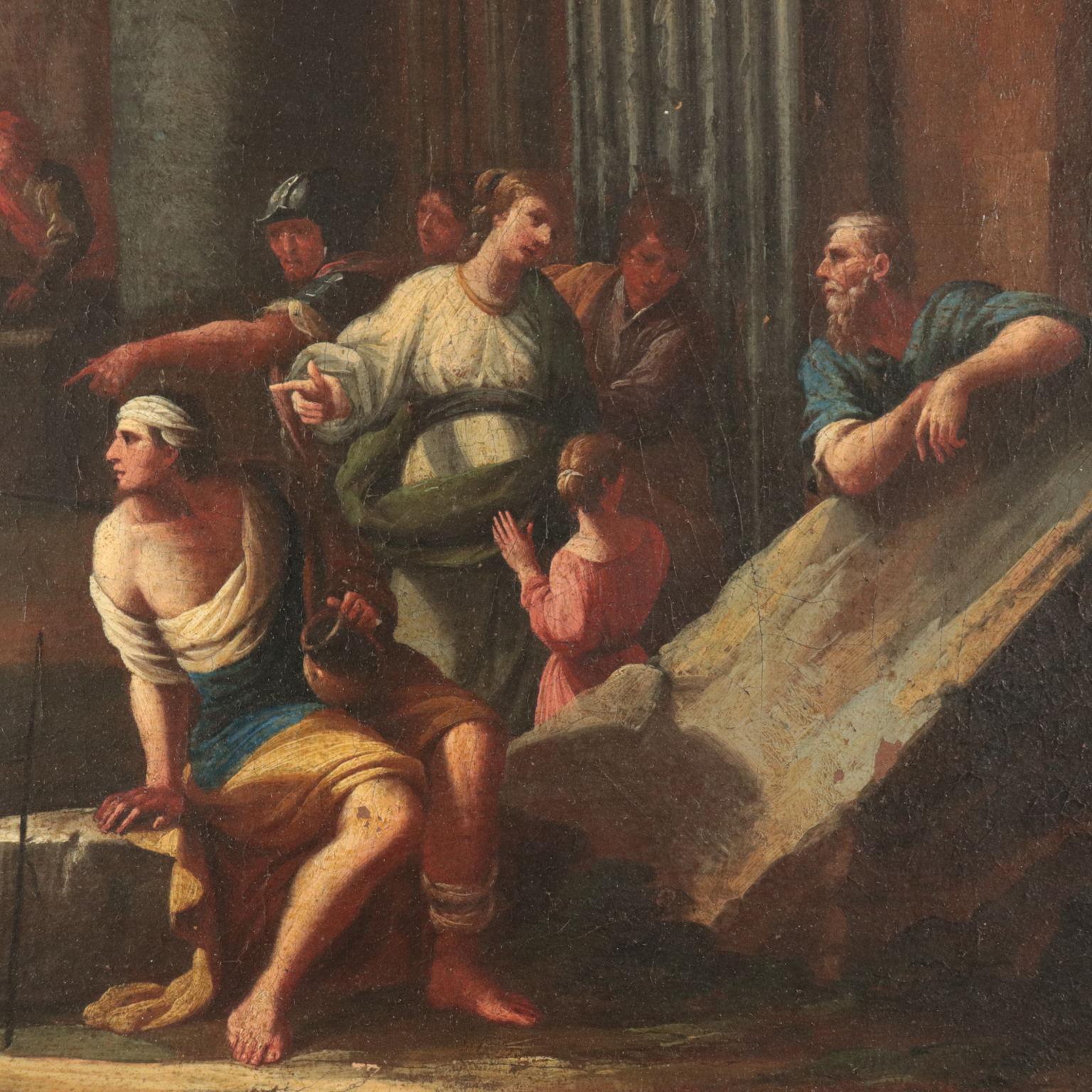 Scope Of Giovanni Ghisolfi Oil On Canvas 17th Century, Scene Of Arrest  - Other Art Style Painting by Unknown