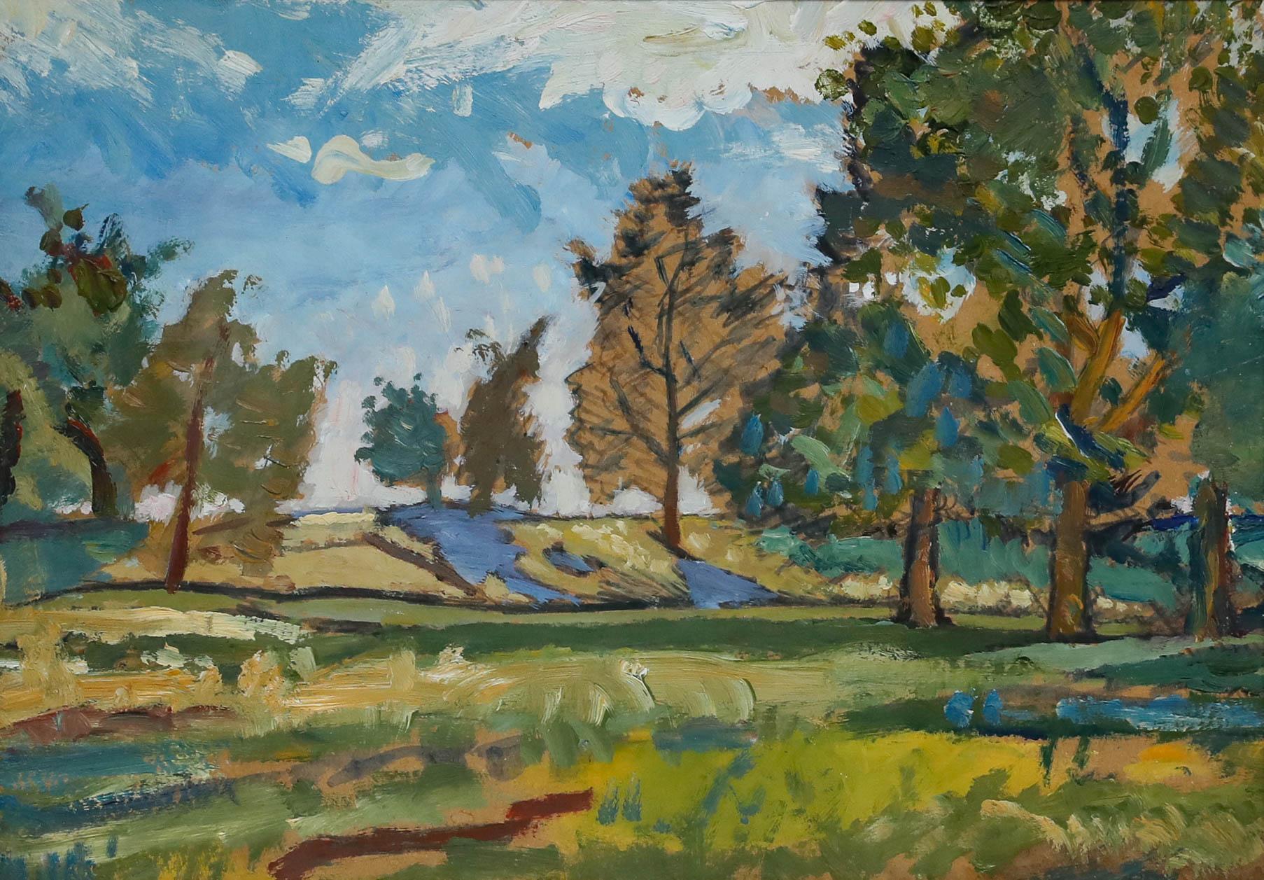 Scottish School 20th Century Oil - The Park in Summer - Painting by Unknown