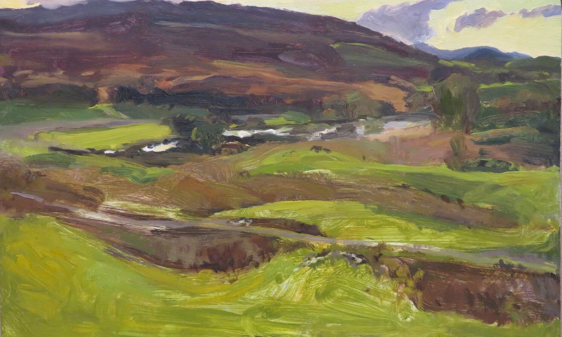 SCOTTISH SCHOOL Ende des 20. Jahrhunderts Original IMpressIONIST HIGHLAND LANDSCAPE (Post-Impressionismus), Painting, von Unknown