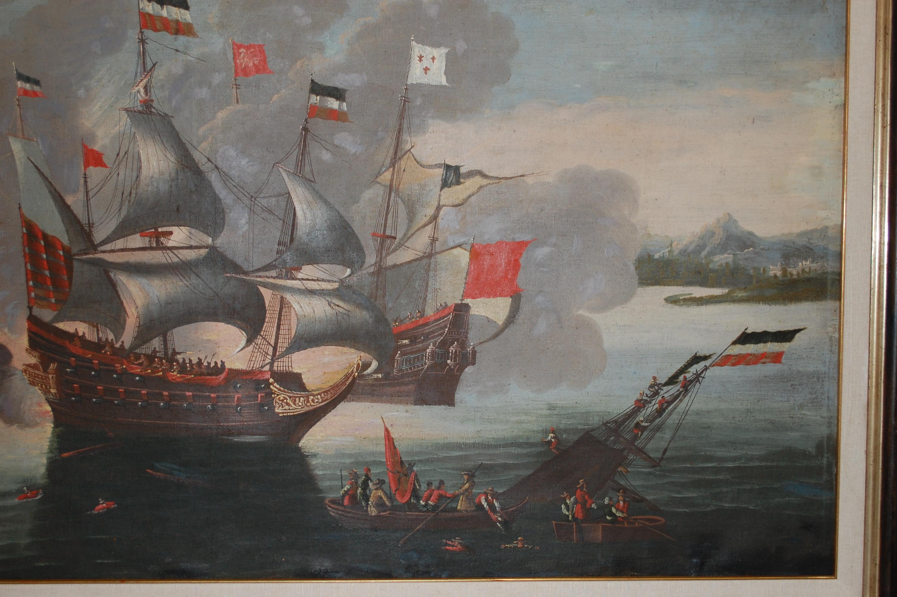 sea battle painting