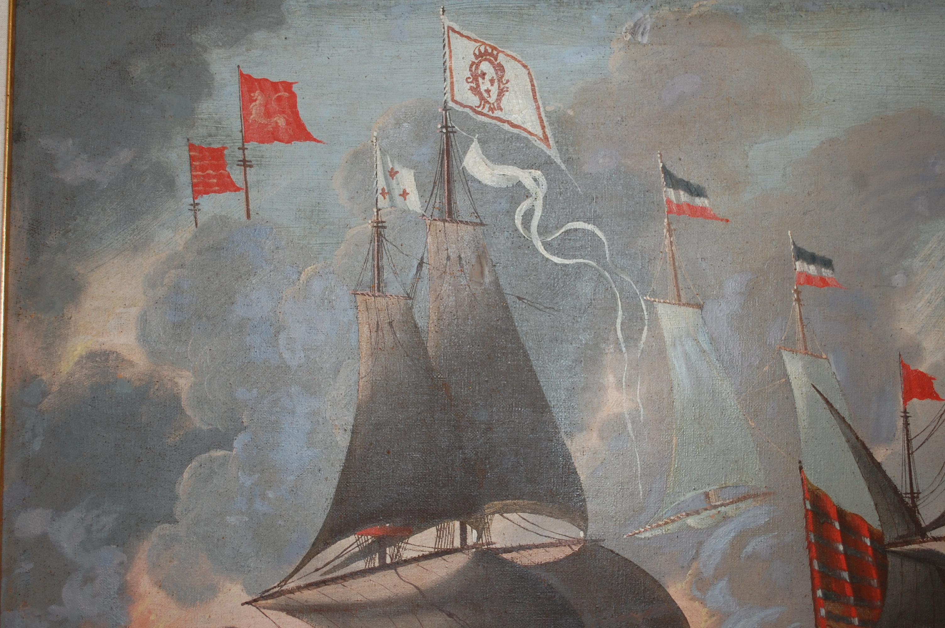 war ship painting