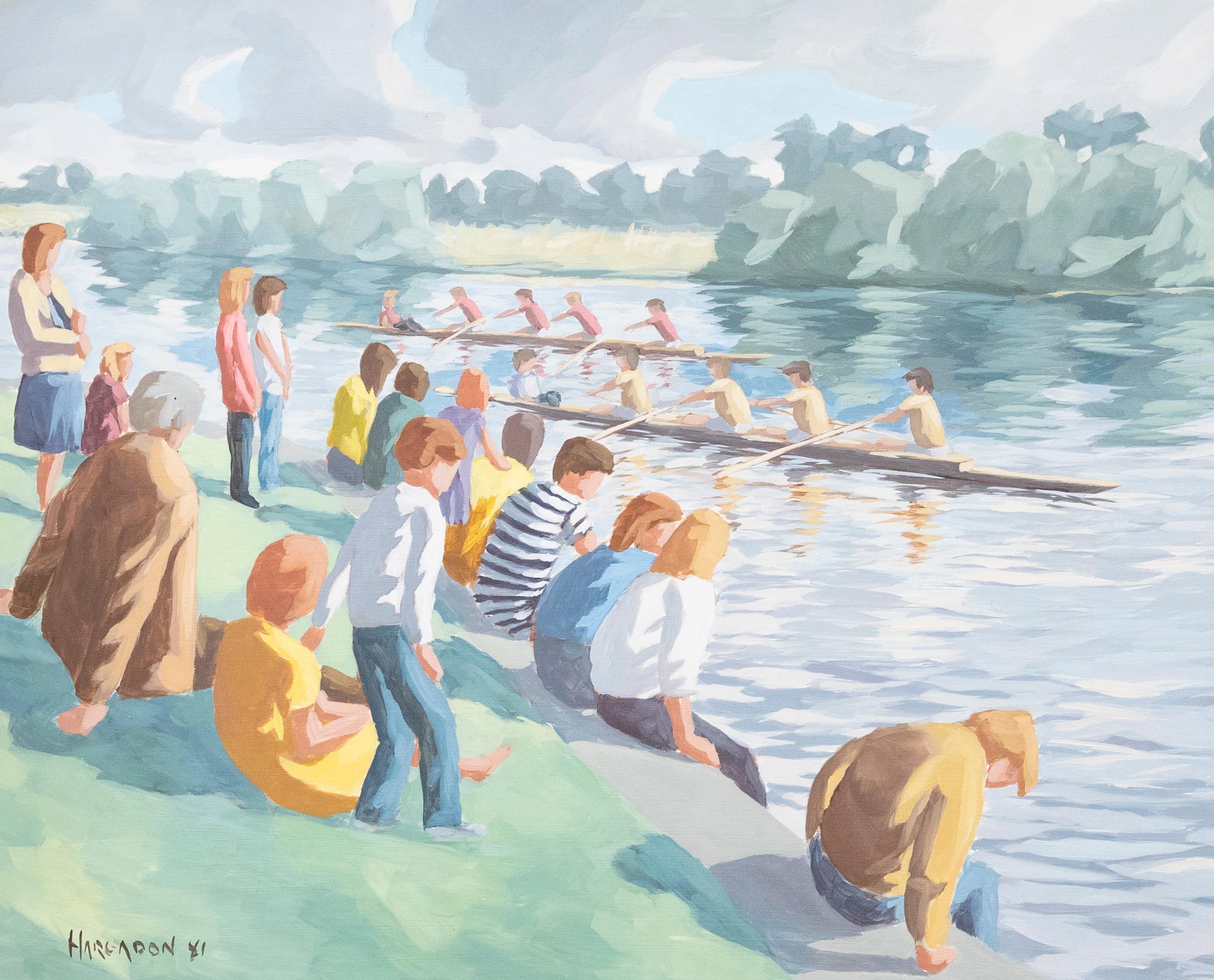 Sean Hargadon (b.1951) - 1981 Oil, Regatta on the Shannon - Painting by Unknown