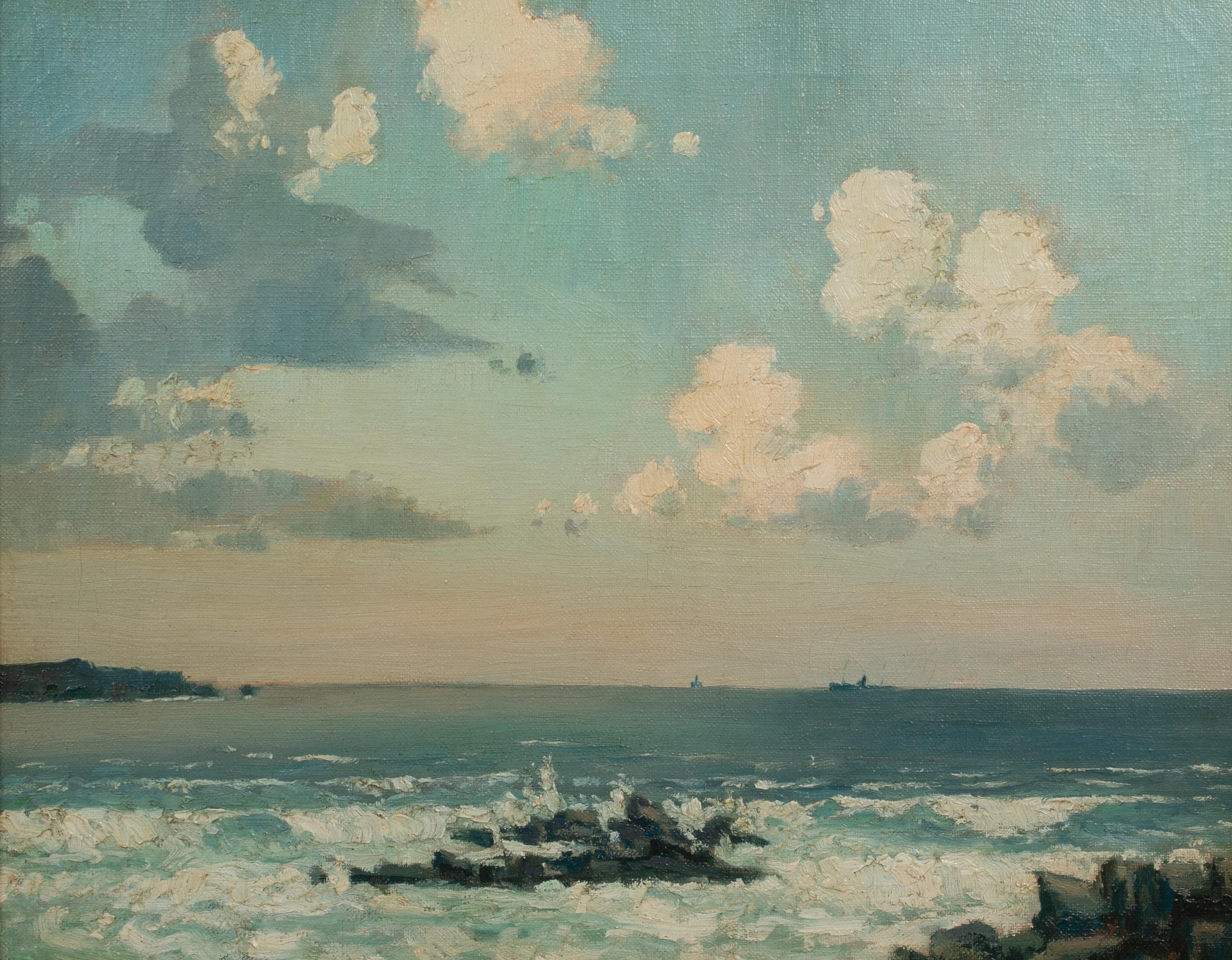 Paysage marin, 19e siècle  Attribué à William Page Atkinson WELLS (1872-1923) en vente 1