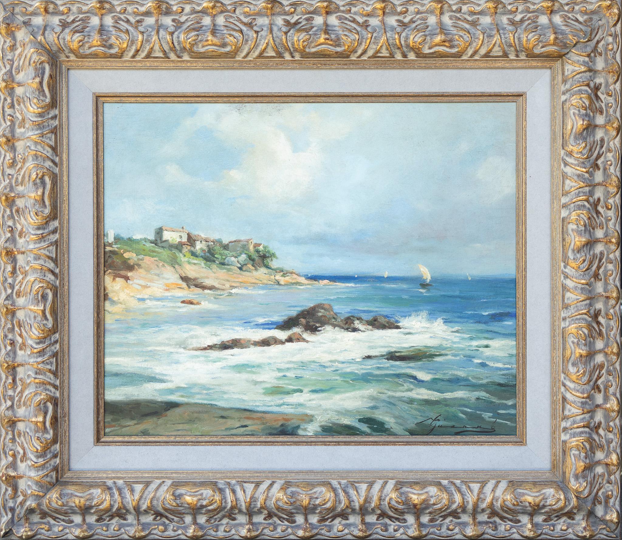 Coastal Seascape Scene - Painting by Unknown