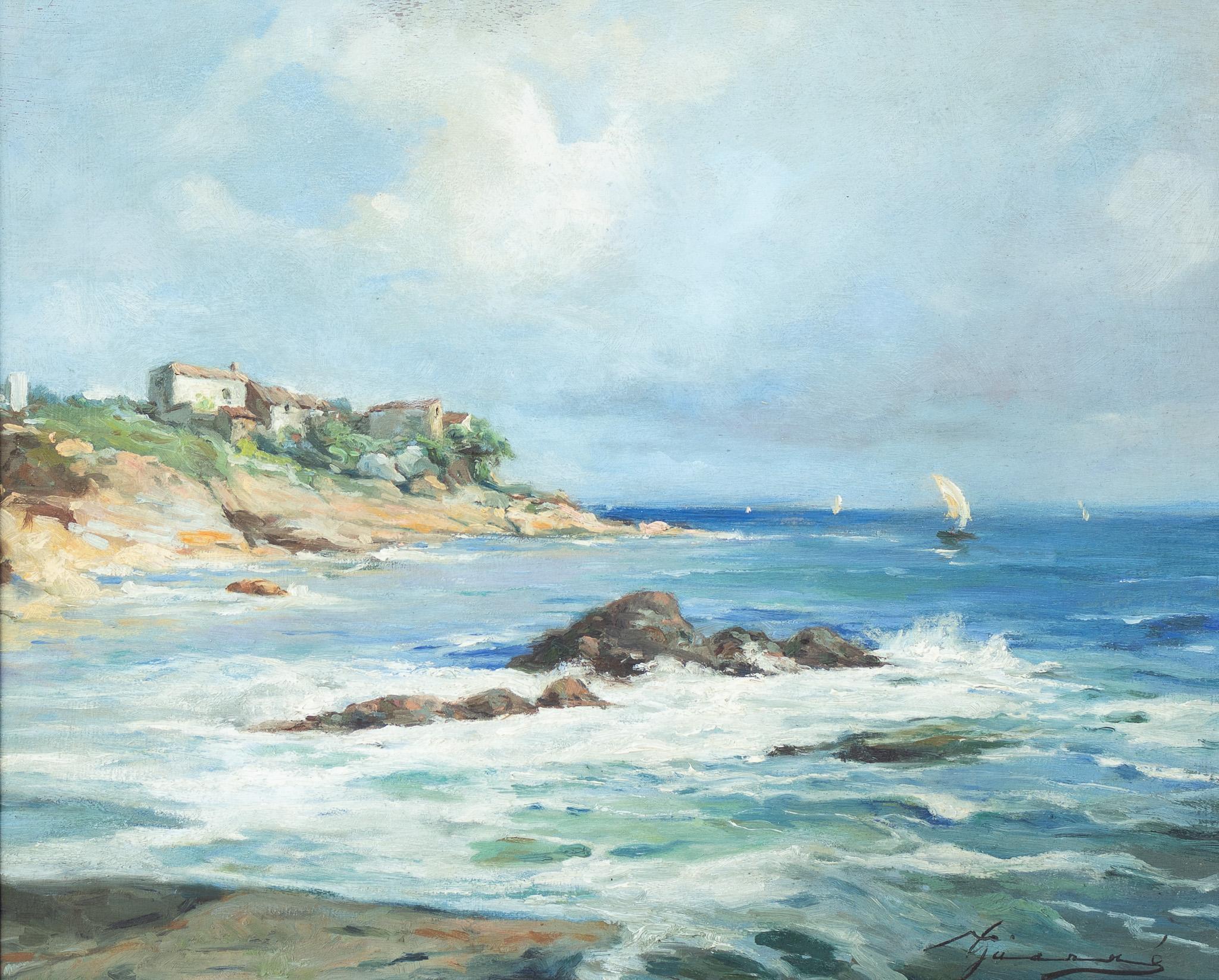 Unknown Landscape Painting - Coastal Seascape Scene