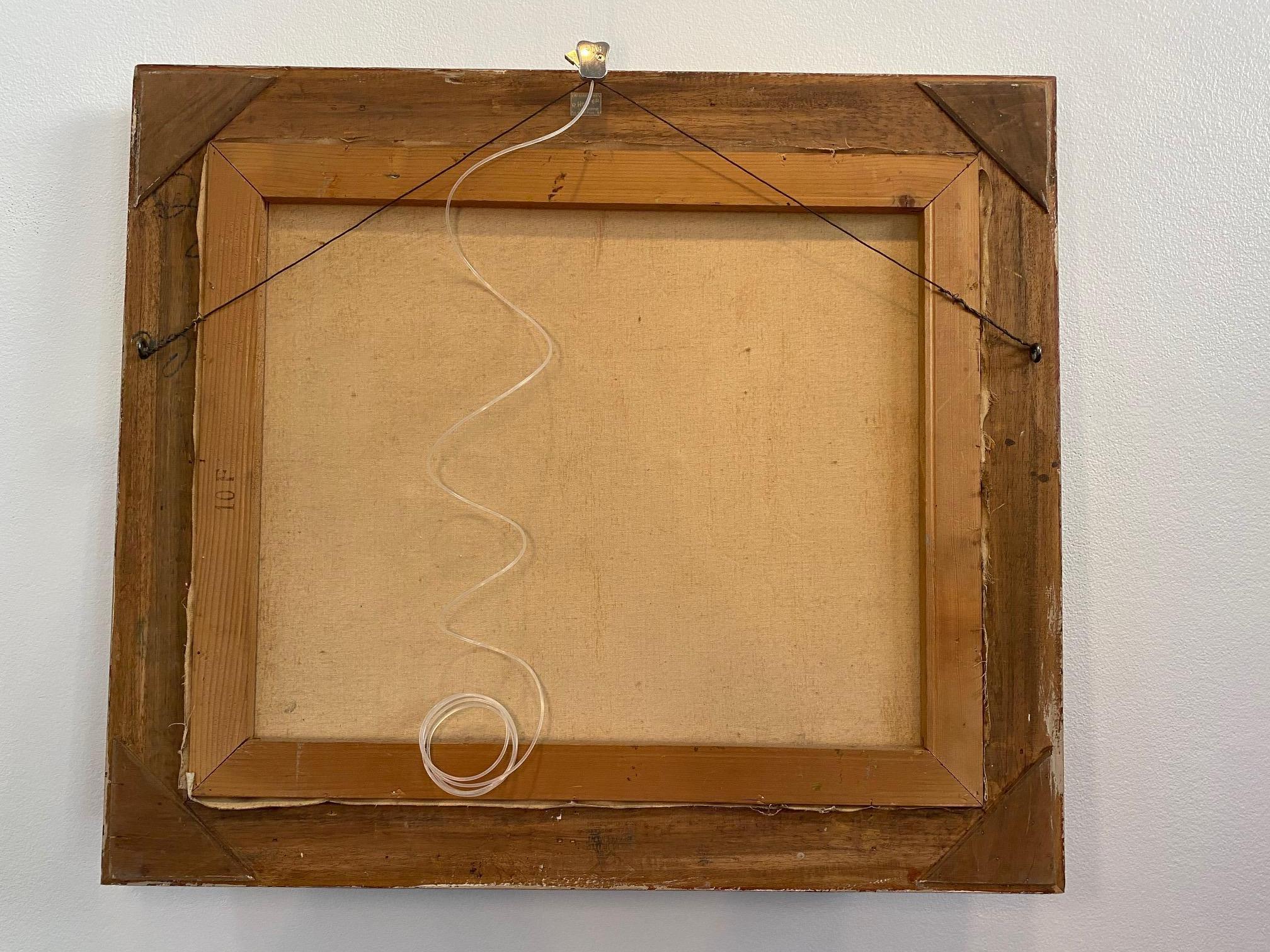 Meereslandschaftshäuser von N. Busnelli - Öl auf Leinwand 47x55 cm im Angebot 5