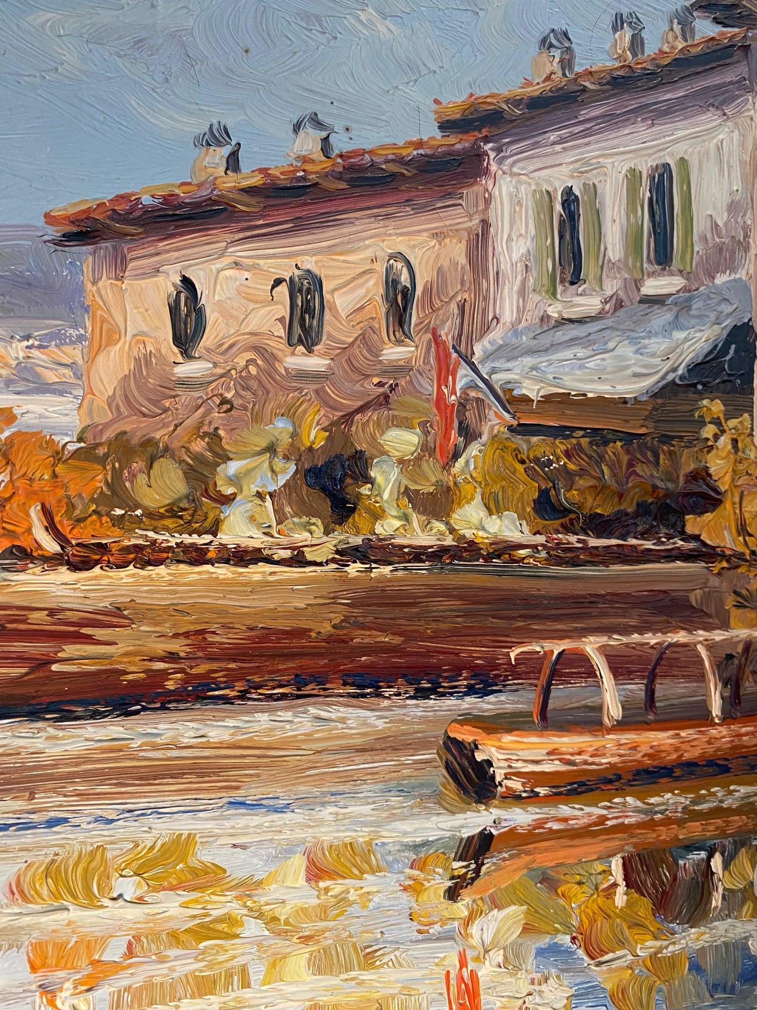 Öl auf Leinwand verkauft mit Rahmen 
Gesamtgröße mit Rahmen 58x67 cm
Signiert N. Busnelli, Künstler unbekannt aus der Galerie 
Datiert 1935 