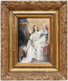 Sebastian Wirsching (né en 1846) - Huile encadrée du début du XXe siècle, L'Ange