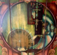 Secessionist Painted Folding Screen With Salome & John The Baptist