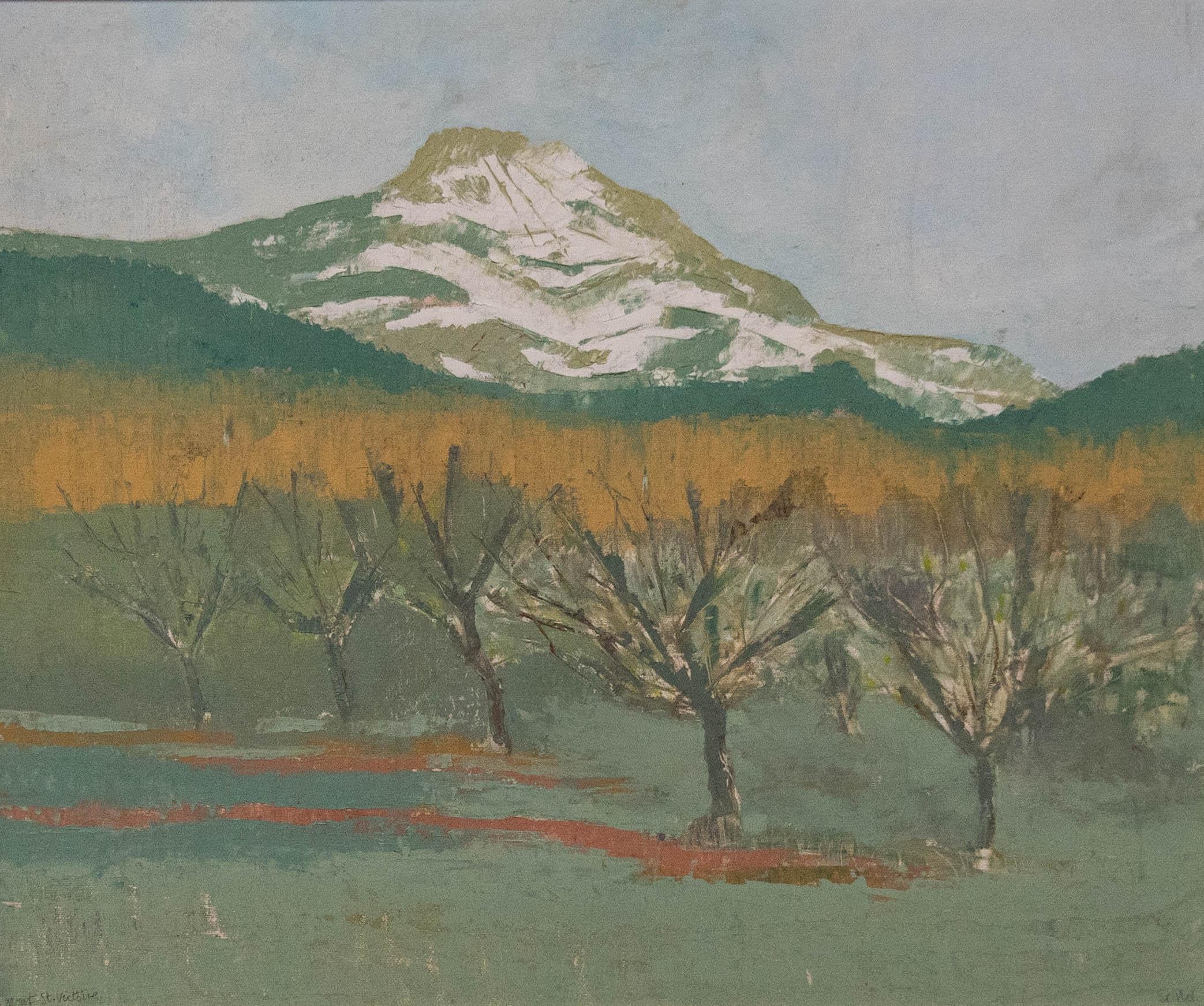 Seiriol Davies - Framed 20th Century Oil, Mount Sainte-Victoire - Painting by Unknown