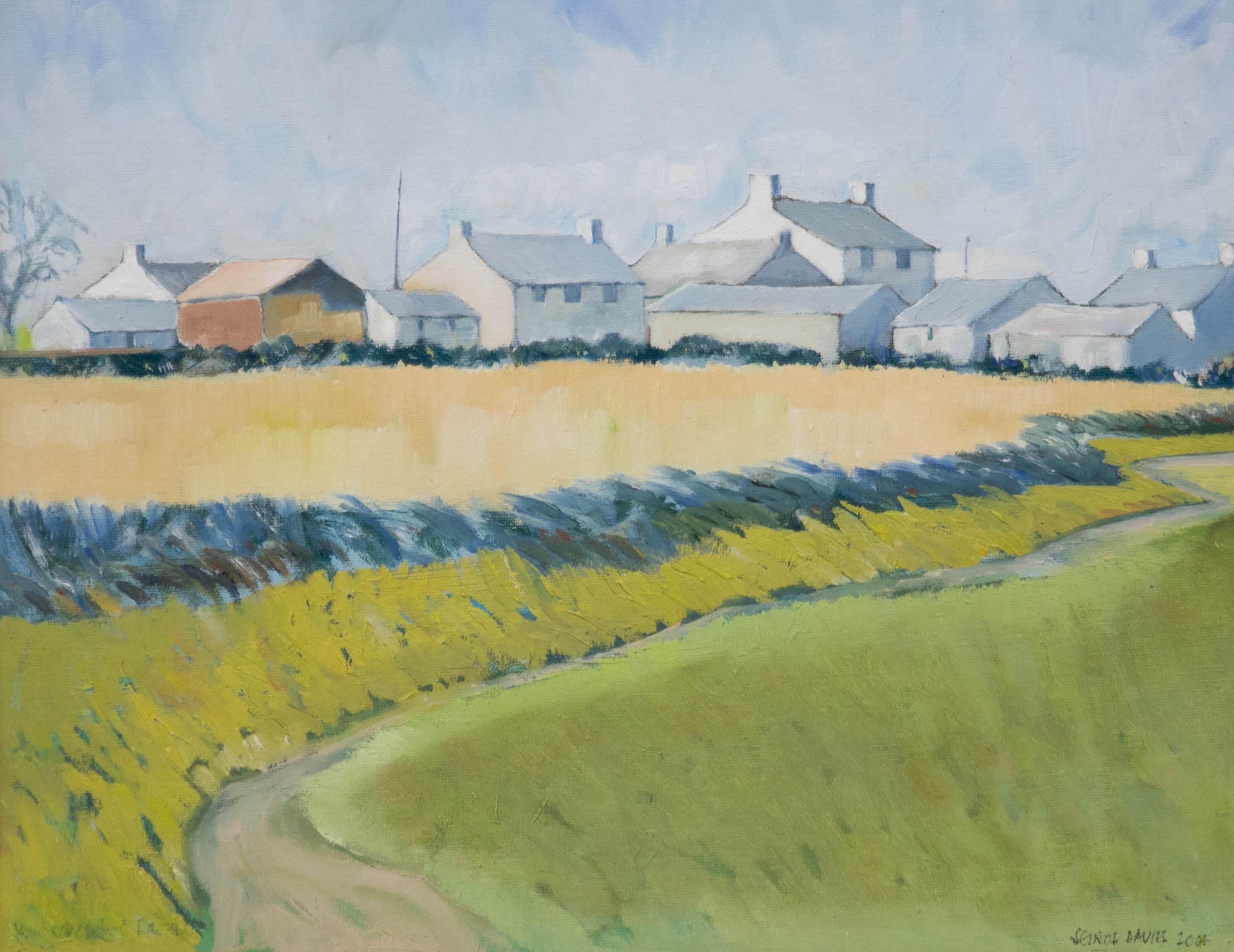 Seiriol Davies - Gerahmtes Contemporary Oil, Coastal Farm, Pembrokeshire – Painting von Unknown