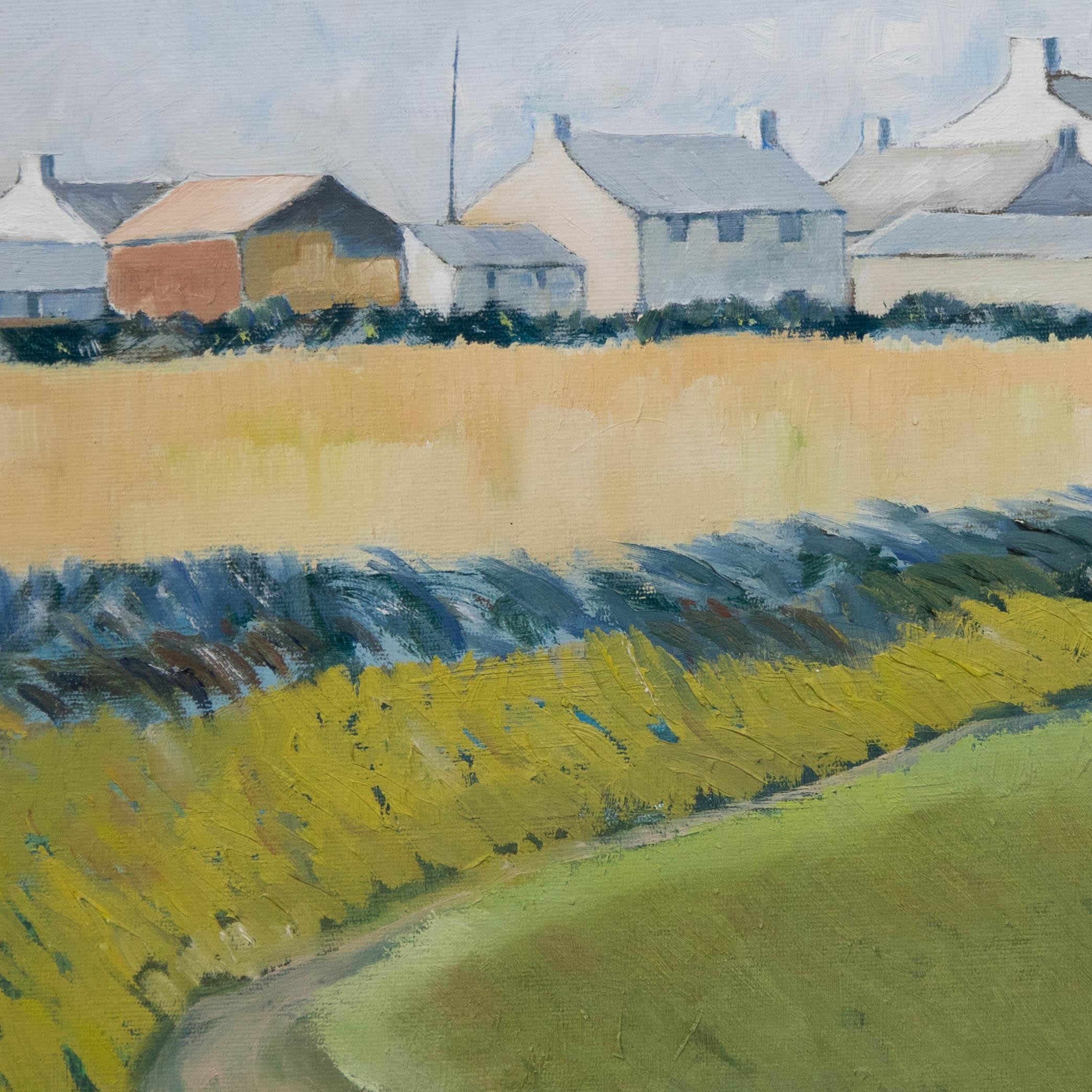 Seiriol Davies - Framed Contemporary Oil, Coastal Farm, Pembrokeshire For Sale 1