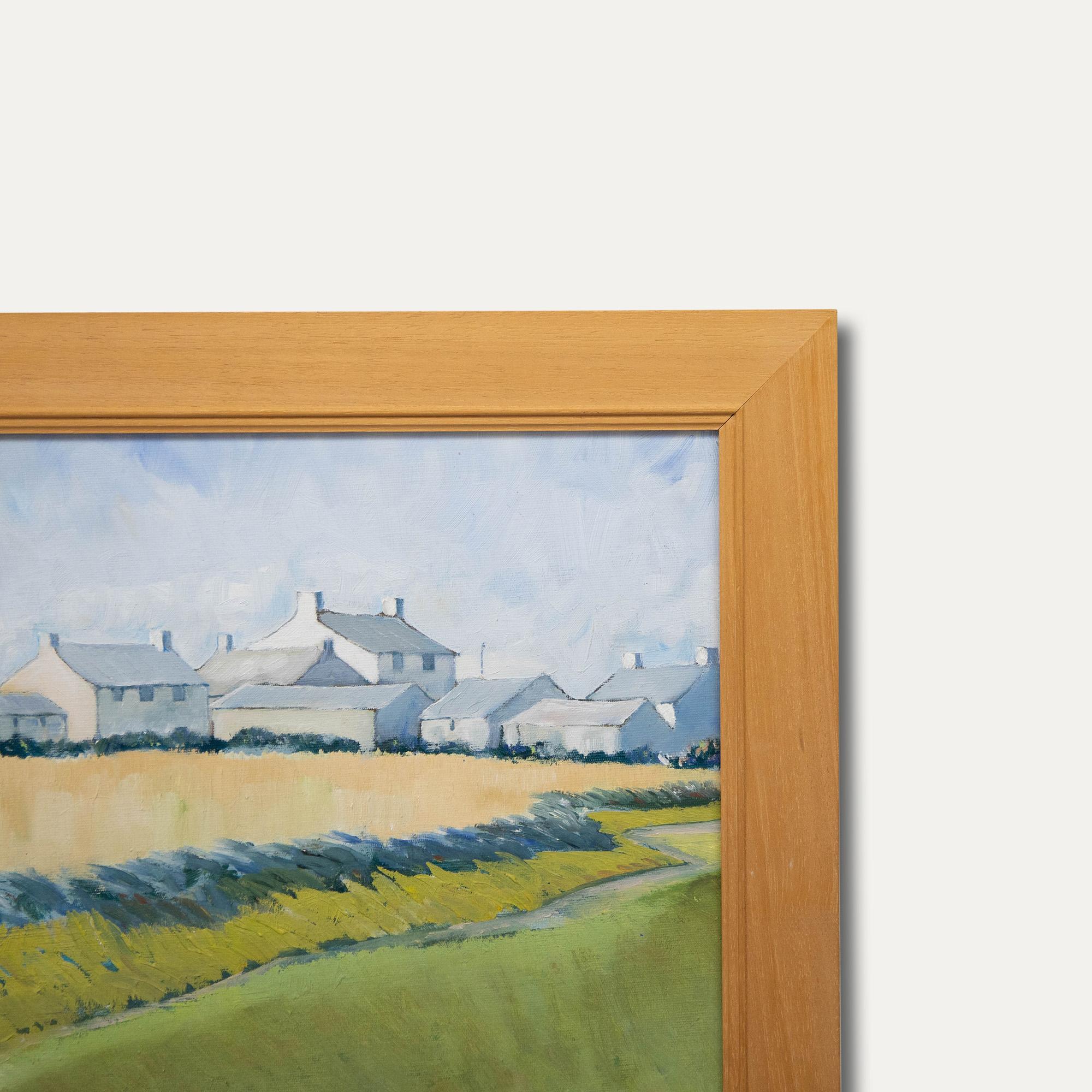 Seiriol Davies - Gerahmtes Contemporary Oil, Coastal Farm, Pembrokeshire im Angebot 1