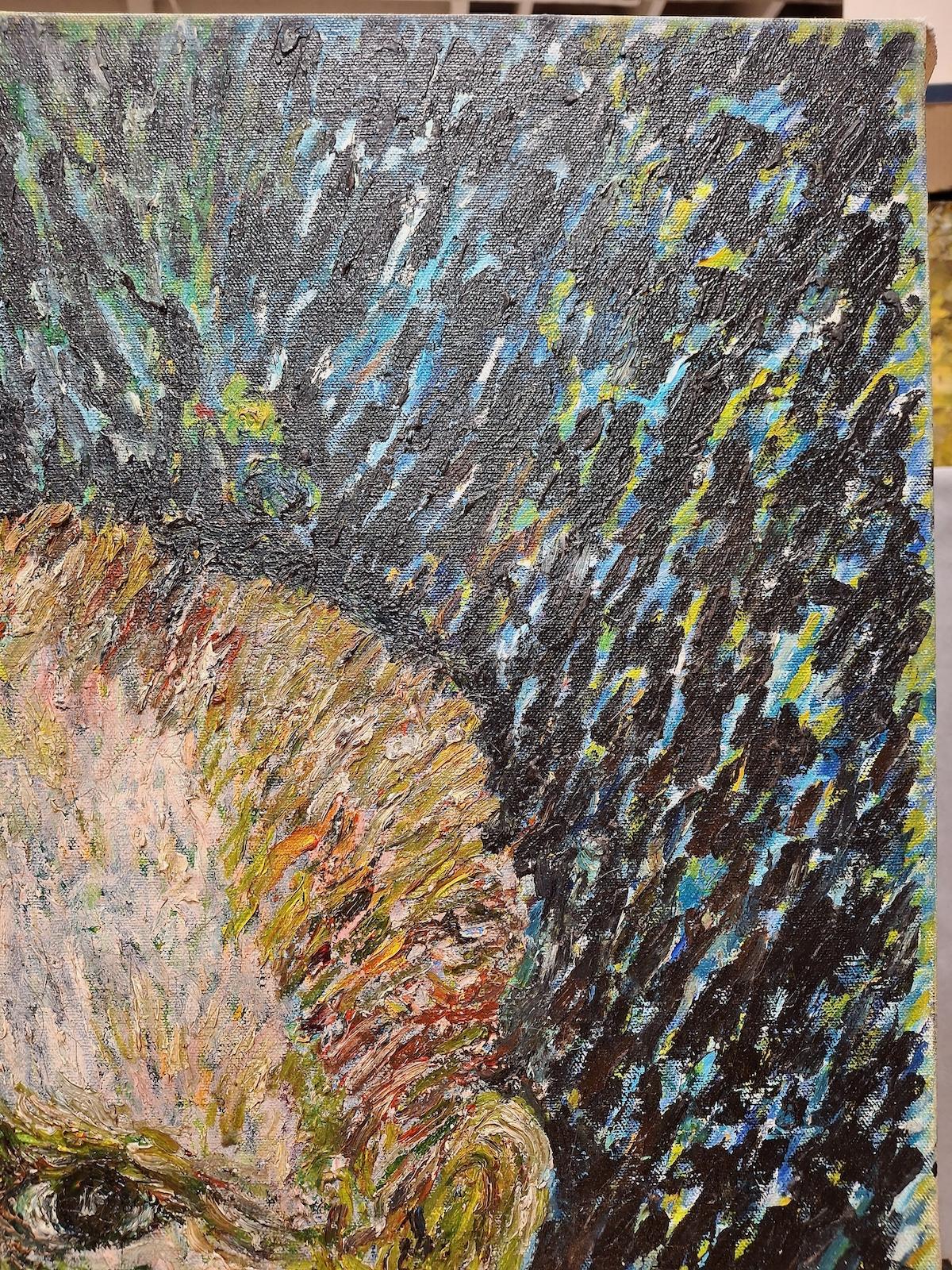 Self-Portrait nach Van Gogh, von Henrico (Richio) Galvez (Grau), Portrait Painting, von Unknown