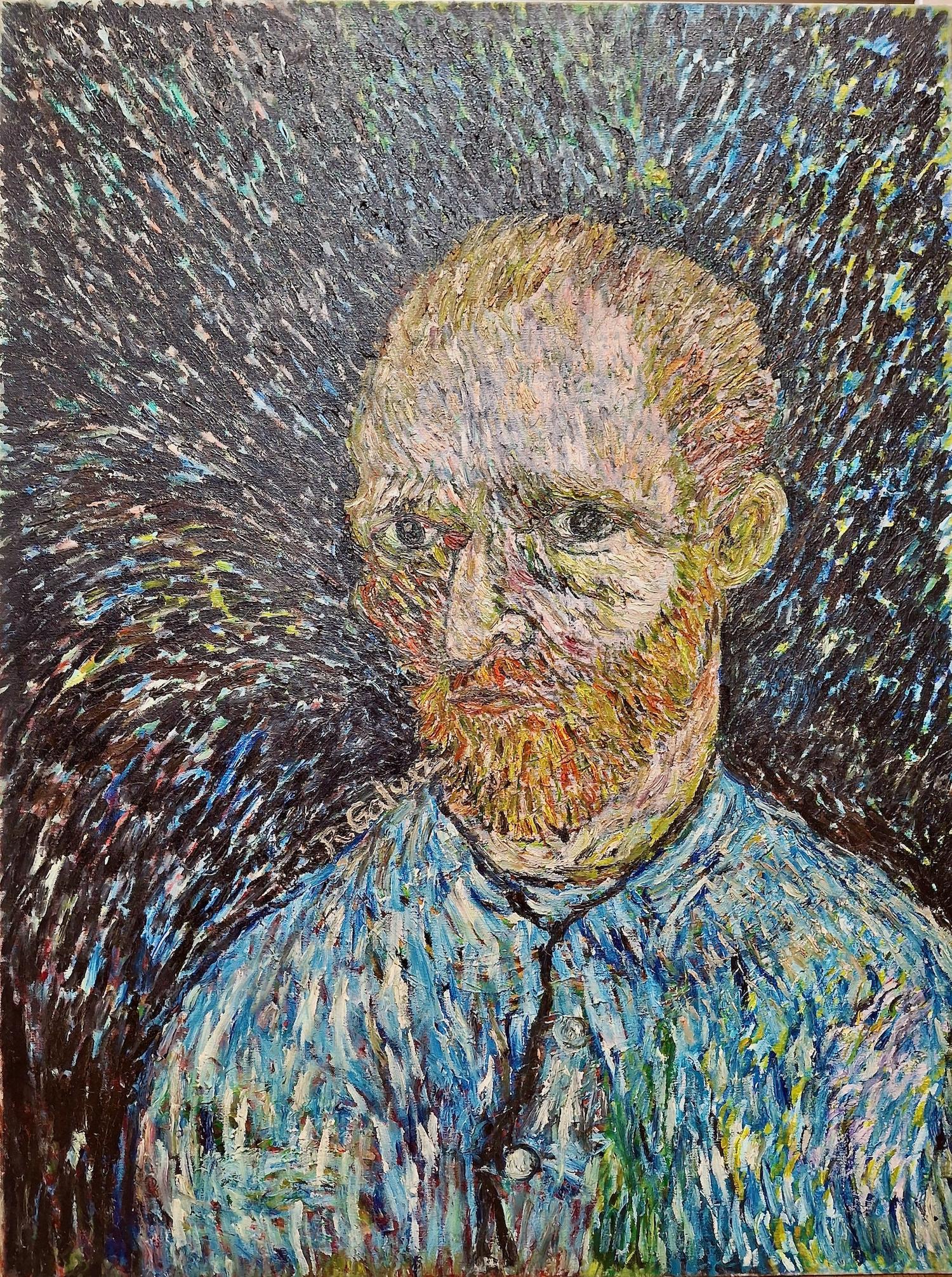 Unknown Portrait Painting – Self-Portrait nach Van Gogh, von Henrico (Richio) Galvez