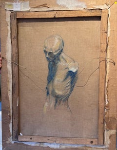 Self Portrait at his Easel with a male study verso