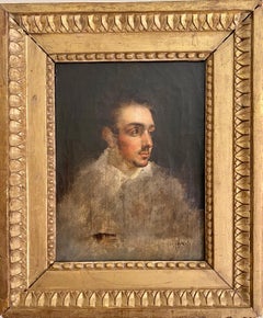 Self portrait of a young man, dashing bohemian French or Russian painter sketch 