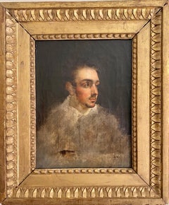 Self portrait of a young man, dashing bohemian French or Russian painter sketch