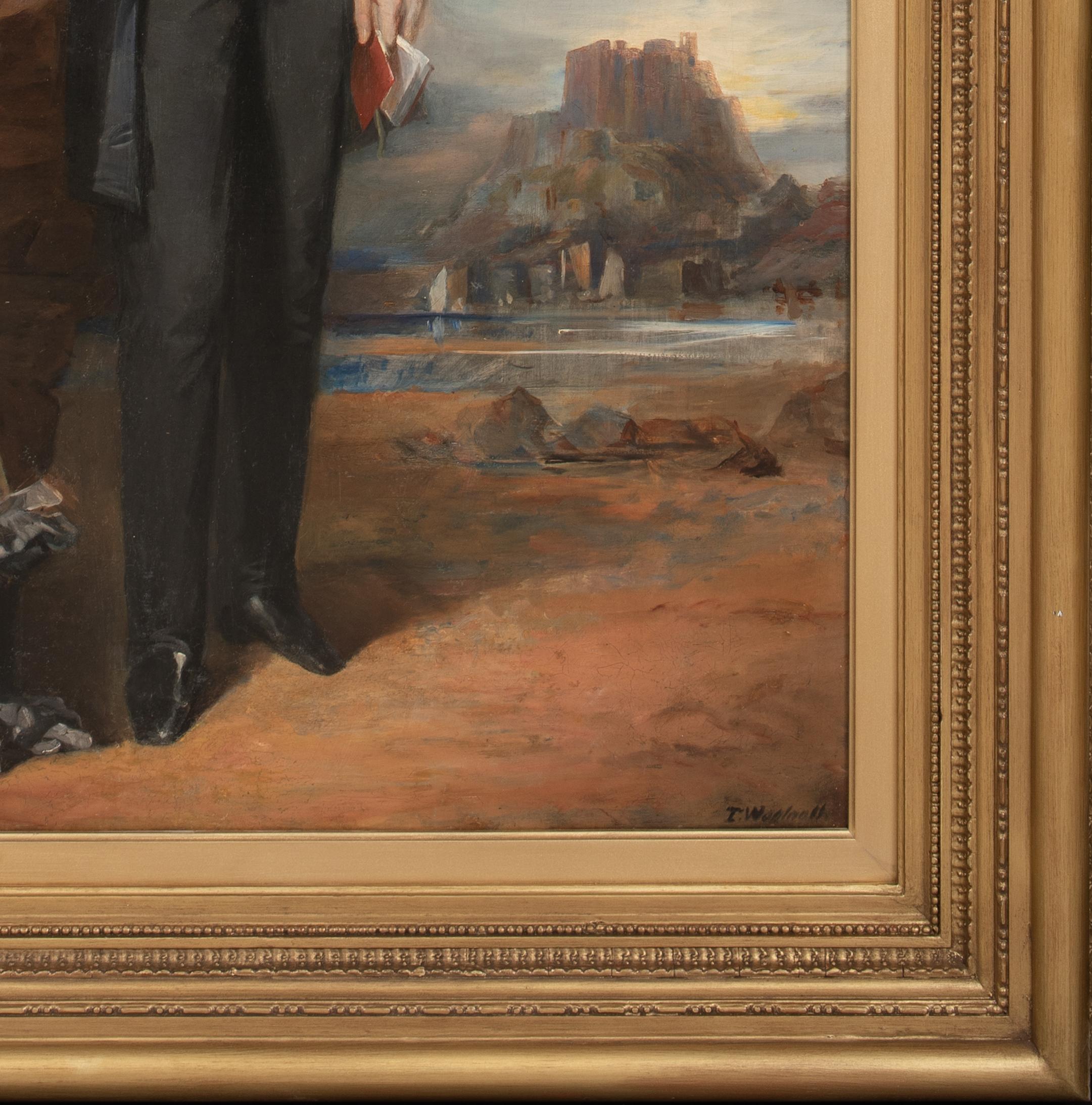 Self Portrait de Thomas A. Woolnoth, Le Rhin, 19e siècle

par Thomas Woolnoth (1785-1857)

Grand autoportrait géorgien de Thomas A. Woolnoth pendant le Grand Tour, datant de 1810, huile sur toile. Autoportrait en pied, d'excellente qualité et en