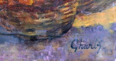Sellers al mercato, Pittura folkloristica olio su tela di Jalal Gharbi