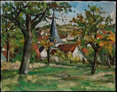 Sepp Vees (1908-1989) - Impressionist Mitte 20. Jahrhundert Öl, Ansicht von Flacht