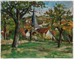 Sepp Vees (1908-1989) - Impressionist Mitte 20. Jahrhundert Öl, Ansicht von Flacht